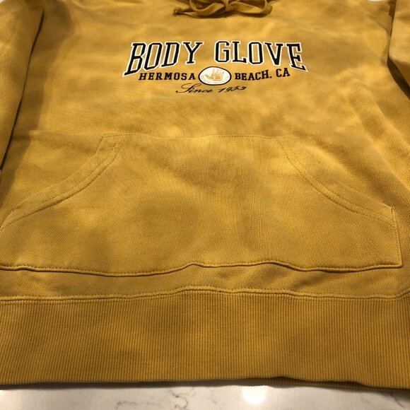 Body Glove Prep School Chill Fleece Retro Style 100% Cotton Hoodie Gold Sz XS - Picture 6 of 16